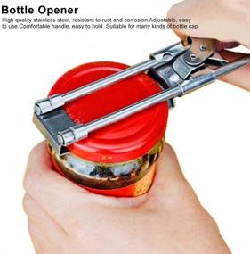 img 3 attached to 🔧 Adjustable Jar and Bottle Opener with Easy Twist Grip - Cordless Stainless Steel Multifunctional Manual Opener for Jar Lids - Good Grip Manual Bottle and Jar Opener