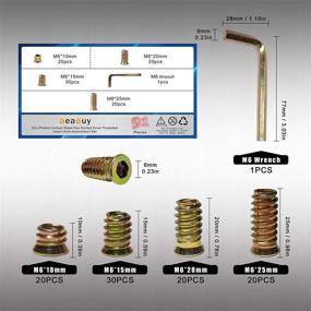 img 3 attached to 🔩 Enthve 90Pcs M6 Wood Inserts Bolts - Threaded Inserts for Furniture - Screw-in Nuts for Wood - Wood Threaded Insert Kit - Wood Fasteners - Hex Socket Drive with Hex Spanner