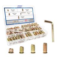 🔩 enthve 90pcs m6 wood inserts bolts - threaded inserts for furniture - screw-in nuts for wood - wood threaded insert kit - wood fasteners - hex socket drive with hex spanner logo