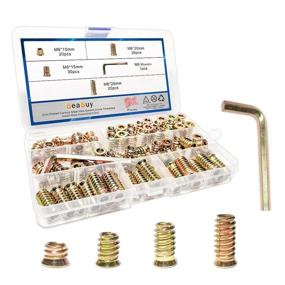 img 4 attached to 🔩 Enthve 90Pcs M6 Wood Inserts Bolts - Threaded Inserts for Furniture - Screw-in Nuts for Wood - Wood Threaded Insert Kit - Wood Fasteners - Hex Socket Drive with Hex Spanner