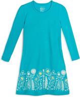 👗 mightly kids clothing: stylish turquoise long sleeve girls' dresses logo