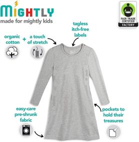 img 2 attached to 👗 Mightly Kids Clothing: Stylish Turquoise Long Sleeve Girls' Dresses