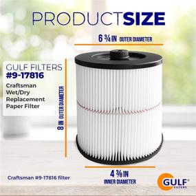 img 2 attached to Washable and Reusable Wet/Dry Cartridge Filter Replacement for Craftsman 9-17816 - Fits Shop Vacuum Cleaners 5 Gallon and Larger (White)
