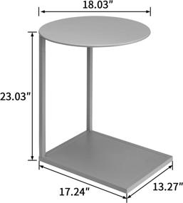 img 3 attached to 🛋️ HollyHOME Metal End Side Table: Anti-Rust Waterproof Sofa Table, Modern Outdoor/Indoor Coffee Table - Grey, (D)18.03"x(H)23.03"x(L)17.24"x(W)13.27