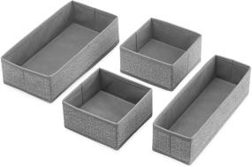 img 4 attached to 🗄️ Whitmor 6283-9871 Crosshatch Gray Drawer Organizer Set - Maximize Your Space and Declutter with These 4 Organizers