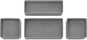 img 1 attached to 🗄️ Whitmor 6283-9871 Crosshatch Gray Drawer Organizer Set - Maximize Your Space and Declutter with These 4 Organizers