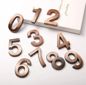 img 2 attached to 📮 Pack of 10, 2-Inch Bronze Self-Adhesive Mailbox Numbers for Apartments, Office Address by FANXUS - Includes Numbers 0-9