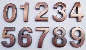 img 4 attached to 📮 Pack of 10, 2-Inch Bronze Self-Adhesive Mailbox Numbers for Apartments, Office Address by FANXUS - Includes Numbers 0-9