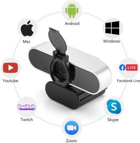 img 1 attached to 📷 Phinistec 1080P HD Webcam with Microphone and Privacy Cover - Ideal for PC Video Conferencing, Gaming, and Online Class