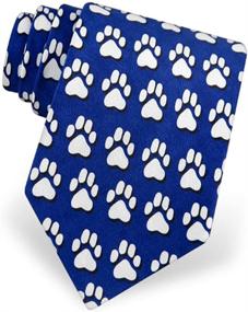 img 1 attached to 👔 Printed Blue Silk Necktie - Stylish Tie for Men