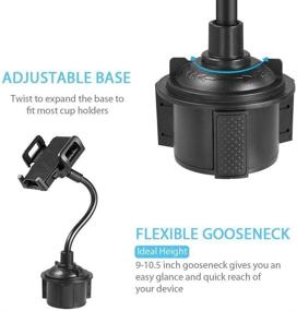 img 1 attached to 📱 360° Rotatable Cup Mount for Universal Car Phone Holder - Galaxy Note 8/Note9/S8/S9/S10e/S10/S10 Plus/iPhone 11 Pro Max/XS Max/XR/7/6 Plus Compatible