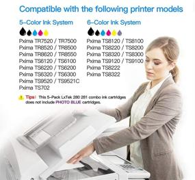 img 3 attached to 🖨️ LxTek Compatible Ink Cartridge 5-Pack for Canon PGI-280XXL CLI-281XXL: Perfect for PIXMA TR8520 TS9120 TS6220 TS9520 TS8220 TS9521C TS6120 TS8120 TR7520 TS702