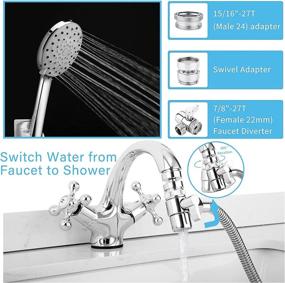 img 3 attached to Versatile Sink Faucet Sprayer Hose Attachment: 6-Spray Shower Head with Swivel Aerator and 6.5ft Hose – Ideal for Salon Hair Washing, Pet Dog Baby Bath, Garden Tub, Bathroom, Kitchen Spout – Compatible with Delta, Moen, Kohler