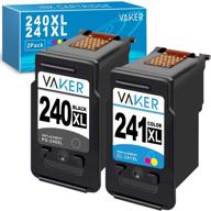 vaker remanufactured inkjet printer ink cartridge tray replacement for canon pg-240 xl 240 xl cl-243 xl 241 xl | compatible with pixma mg3620 ts5120 mg2120 mg3520 mx452 mx512 printer (1 black 1 tri-color) logo