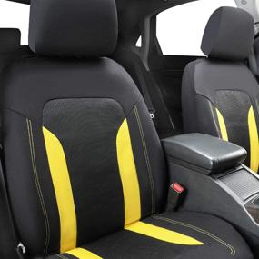 img 2 attached to CAR-GRAND Universal Fit Sporty Breathable Mesh And Fabric Car Seat Covers Interior Accessories in Covers