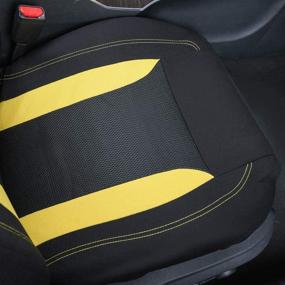 img 1 attached to CAR-GRAND Universal Fit Sporty Breathable Mesh And Fabric Car Seat Covers Interior Accessories in Covers