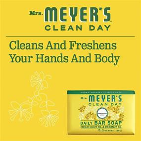 img 1 attached to Мыло для тела и мытья рук Mrs. Meyer's Clean Day: универсальное, cruelty free, с добавлением эфирных масел, аромат жимолости - 150 г, 1 плитка.