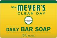 🌼 mrs. meyer's clean day bar soap: versatile body wash and hand soap, cruelty free, essential oil infused, honeysuckle scent - 5.3 oz, 1 bar logo