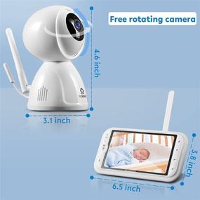 img 2 attached to 👶 Wohome 5-inch Video Baby Monitor with Camera and Audio, HD 720p Display, 1080p Camera, Night Vision, Remote Pan Tilt Zoom, 2-Way Talk, 900ft Range