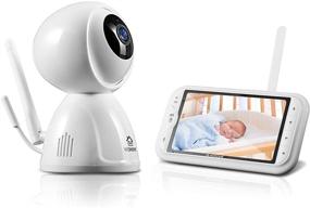 img 4 attached to 👶 Wohome 5-inch Video Baby Monitor with Camera and Audio, HD 720p Display, 1080p Camera, Night Vision, Remote Pan Tilt Zoom, 2-Way Talk, 900ft Range