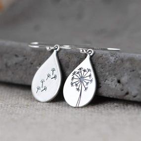 img 3 attached to Stunning LOVECOM 925 Sterling Silver Dandelion Drop Earrings: Exquisite Water Drop Silver Flower Mountain Tree Dangle Earrings for Women, Teen Girls - Perfect Jewelry Gifts for Mom & Lover