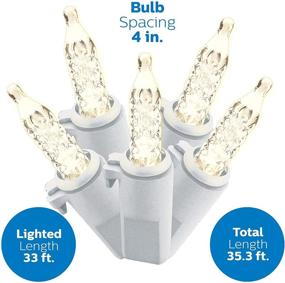 img 2 attached to 🎄 Philips 100 LED Warm White Christmas Lights - White Wire - UL Listed - Indoor/Outdoor Use - 35.33' Length - 4" Bulb Spacing - Ideal for Tree Decorating