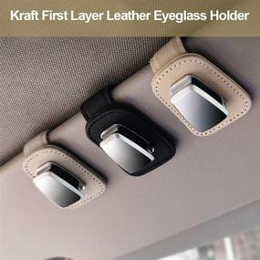 img 2 attached to 🕶️ Gray Dualshine Car Visor Sunglasses Holder with Kraft First Layer Clip, Equipped with Ticket Card Clip - Ideal for All Car Models, Light & Compact