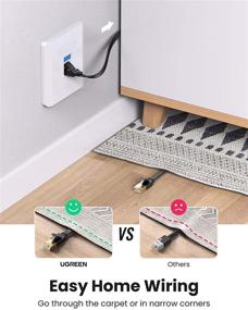 img 2 attached to 🔌 UGREEN Кабель Ethernet Cat 7: Высокоскоростной, плоский гигабитный RJ45 LAN-кабель, скорость 10 Гбит/с, экранированный, совместимый с игровыми консолями PS5, PS4, PS3, Xbox, ПК, ноутбуками, модемами, маршрутизаторами и компьютерами, 6 футов