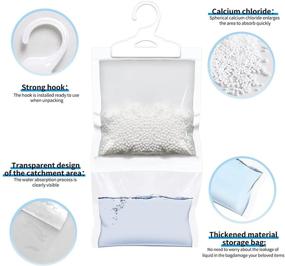 img 3 attached to 🌧️ 12 Pack ZSZMFH Moisture Absorber Hanging Bags, Fragrance Free Humidity Packs, Hanging Closet Dehumidifier Bags-220g/pack