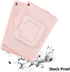 img 2 attached to 🎀 LovRug Pink iPad Case 10.2 Inch - 9th/8th/7th Gen 2021/2020/2019 | Pencil Holder, 360° Rotating Stand, Shockproof Protective Cover