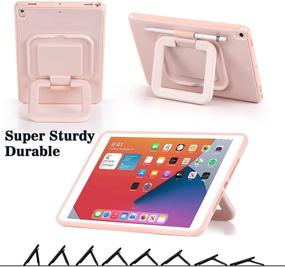 img 1 attached to 🎀 LovRug Pink iPad Case 10.2 Inch - 9th/8th/7th Gen 2021/2020/2019 | Pencil Holder, 360° Rotating Stand, Shockproof Protective Cover