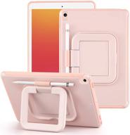 🎀 lovrug pink ipad case 10.2 inch - 9th/8th/7th gen 2021/2020/2019 | pencil holder, 360° rotating stand, shockproof protective cover logo