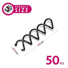 img 3 attached to 💫 FANDAMEI 50PCS Spiral Hair Pins: Non-Scratch Round Tips for Women's DIY Bun Hair Style - Twist, Spin, and Secure with Spiral Bobby Pins in Black