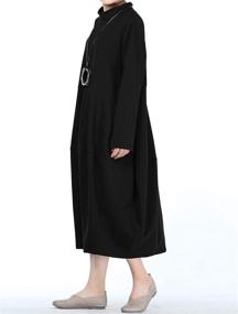 img 2 attached to 👗 Womens Fall Turtleneck Oversized Dress with Pockets by Mordenmiss