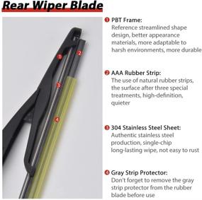 img 3 attached to 🚗 OTUAYAUTO Jeep Renegade 2015-2017 Rear Windshield Wiper Blades - OEM Style: 68256590AA Replacement