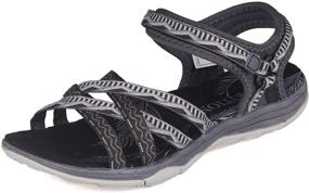 img 4 attached to GRITION Women Hiking Sandals: Stylish and Versatile Outdoor Sport Shoes for Girls - Wide Fit, Flat Beach, and Adjustable Walking Shoes!