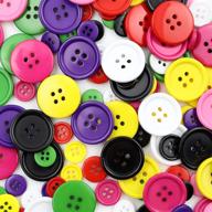 🔴 vibrant and versatile: topfive 80pcs 8-colors colorful sewing buttons for diy crafts, 1/2 inch resin round 4-hole buttons with storage box logo