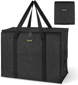 img 4 attached to 🐋 Baleine Storage Tote: Heavy-Duty Moving Bag for Space Saving Storage – Charcoal Black, 1 Pack