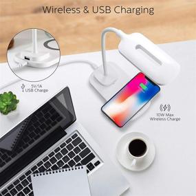 img 3 attached to 💡 Consciot LED Desk Lamp with Wireless Charger, USB Charging Port, 3 Lighting Modes, and 360° Adjustable Gooseneck - Versatile Table Light for Bedroom, Office, and Study