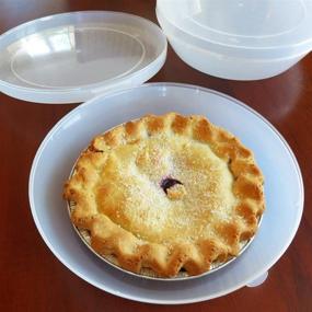 img 3 attached to 🥧 Evelots Fresh Pie Keeper - Easy Carry with Hinged Lid - for Cookies, Donuts - Fridge/Freezer Set of 2