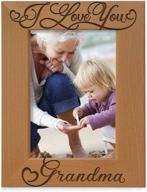 ❤️ i love you grandma: engraved natural wood picture frame for grandparent's day - best grandma ever, grandma & me, 4x6 vertical (from granddaughter/grandson) логотип