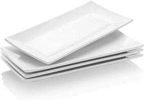 img 4 attached to Krockery Rectangular Porcelain Platters Serving