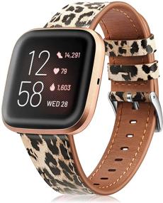 img 4 attached to Fintie Genuine Leather Band Replacement Wristband Compatible with Fitbit Versa 2 / Versa / Versa Lite (Accessories Strap)