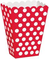 🍿 8ct red popcorn treat boxes with polka dot design logo