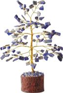 🌳 natural lapis lazuli bonsai tree crystal healing stone - enhance good luck, money fortune, and reiki energy. ideal home/office decor, chakra balancing, prosperity crystals, spiritual gifts for reiki masters. логотип