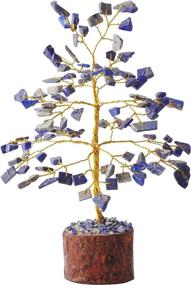 img 4 attached to 🌳 Natural Lapis Lazuli Bonsai Tree Crystal Healing Stone - Enhance Good Luck, Money Fortune, and Reiki Energy. Ideal Home/Office Decor, Chakra Balancing, Prosperity Crystals, Spiritual Gifts for Reiki Masters.