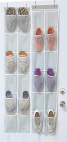 img 3 attached to 👞 SimpleHouseware 24 Pocket - 2 Pack Over Door Hanging Shoe Organizer with 12 Spacious Pockets, Grey