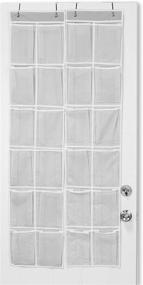 img 2 attached to 👞 SimpleHouseware 24 Pocket - 2 Pack Over Door Hanging Shoe Organizer with 12 Spacious Pockets, Grey