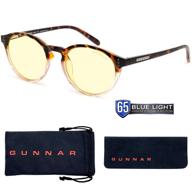 👓 gunnar - gaming and computer glasses - 35% blue light blocking - attaché, tortoise/rose fade, clear tint logo