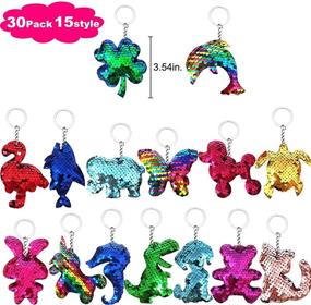 img 2 attached to 🎁 Danirora Sequin Keychains - Pack of 30 Girls Party Favors, Ideal Birthday Goodie Bag Fillers, Valentines Keychains, and Carnival Prize Box Toys for Girls